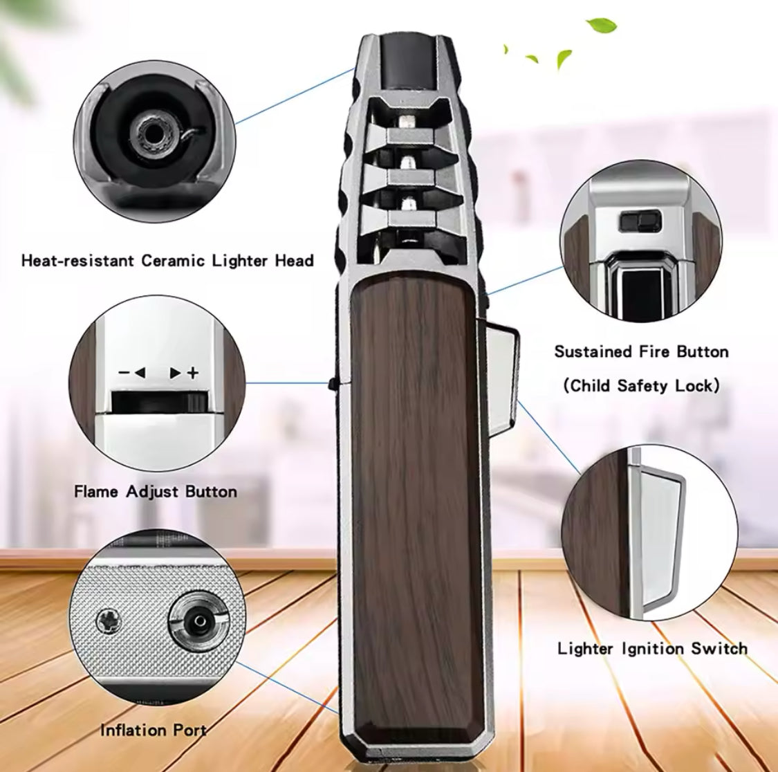 Inflatable Windproof Lighter, New Style Kitchen Lighter, Cigar Jet flame Lighter, New Design Lighter With Torch, Metal Outdoor BBQ Lighter Inflatable Windproof Lighter, New Style Kitchen Lighter, Cigar Jet flame Lighter, New Design Lighter With Torch, Metal Outdoor BBQ Lighter